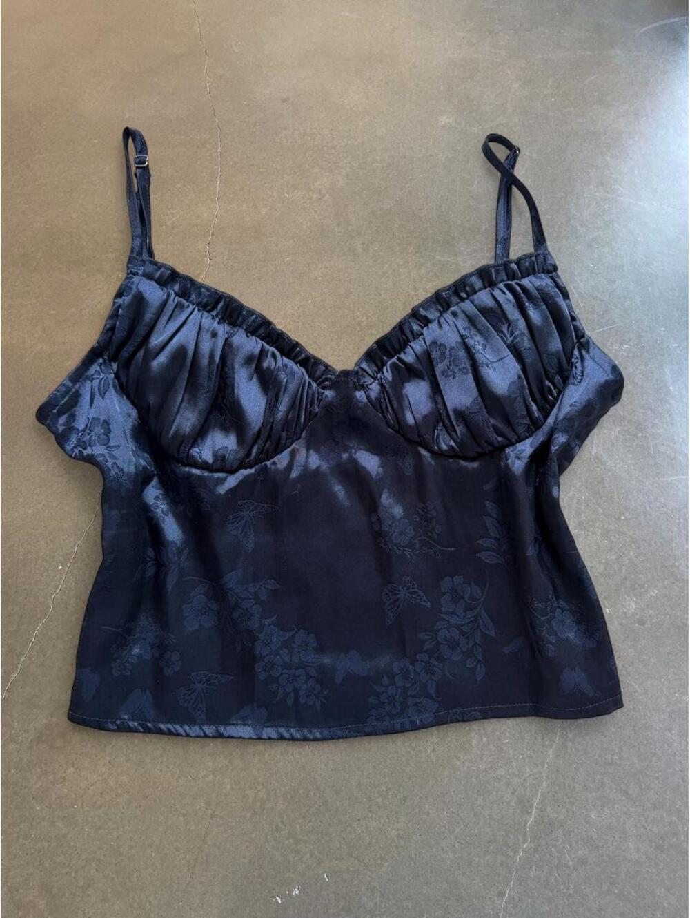 L.A. Hearts Satin Floral Bustier Cami | Women’s Medium